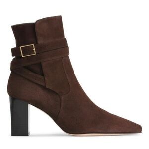 Good American Chocolate Suede Ankle Boots Sz 9